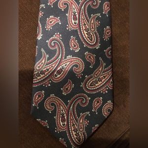 The Sail Loft Mens Black And Red Paisley’s Tie Logo On Tie Printed In Italy
